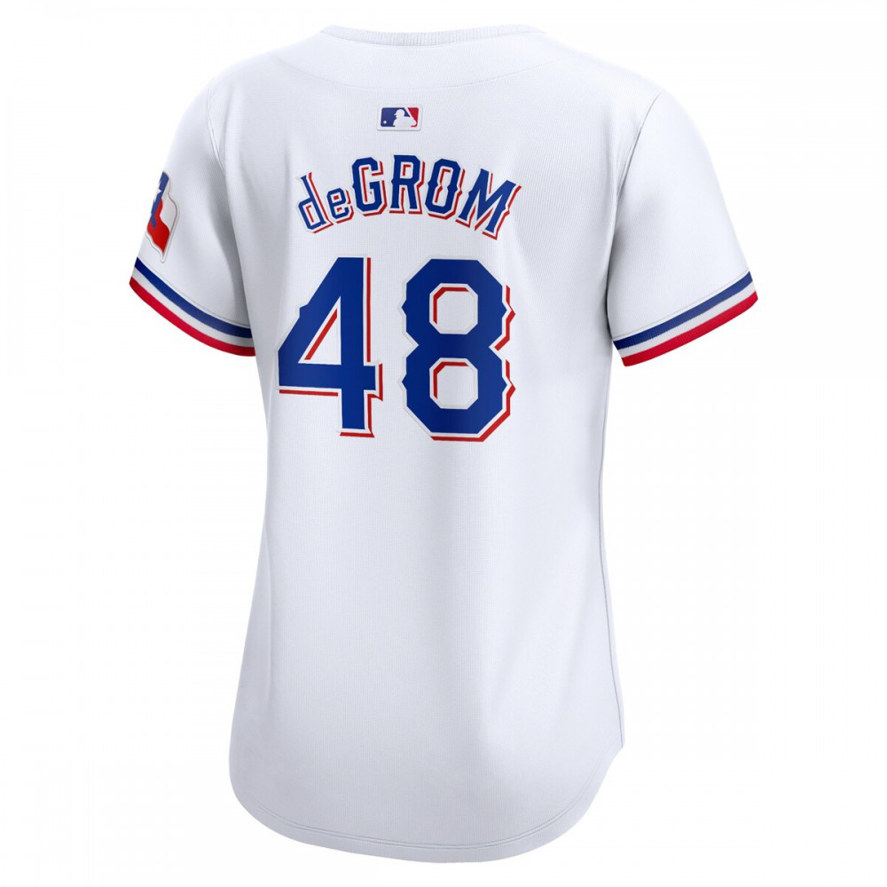Jacob deGrom Texas Rangers Women's Home Limited Player Jersey - White-Pro Kit Vault | Brand New 26/27 Sports Jerseys